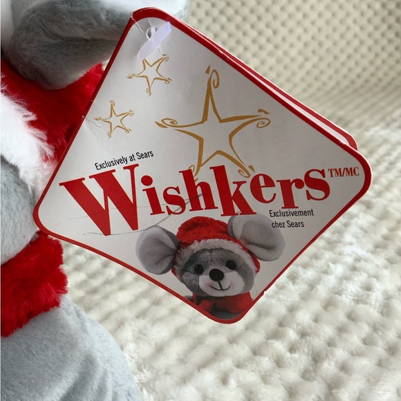 SEARS 2001 Exclusive Plush Wishkers Mouse Red Hat Scarf Stuffed Animal With Tags - Picture 7 of 14